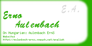 erno aulenbach business card